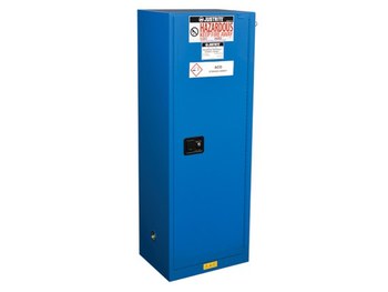 Justrite Sure-Grip EX Gabinete de almacenamiento de material peligroso Slimline 862228 - 22 gal - Azul real - 15457