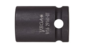 Vega Tools 21901-T 19 mm Largo Toma De Impacto - Acero S2 Modificado - accionamiento 3/8 pulg. Cuadrado - D - Redondeado - 30.0 mm Longitud - 01846