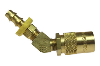 Imágen de Acoplador de codo de 45 ° con válvula Moldflow 6-226VP de Latón por 1/4 pulg. de Coilhose (Imagen principal del producto)