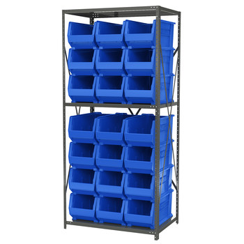 Imagen de Akro-mils AS2479287 Akrobin 6500 lb Ajustable Azul Gris Revestido en polvo Acero 22 ga Abierto Ajustable Sistema de estantería fijo (Imagen principal del producto)
