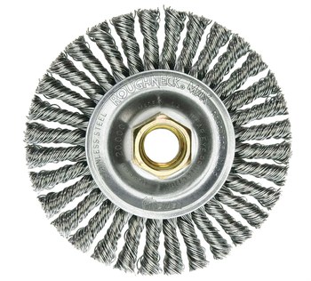 Weiler Roughneck Max 13138 Cepillo de rueda - Anudado - Circular trenzado Acero inoxidable cerda