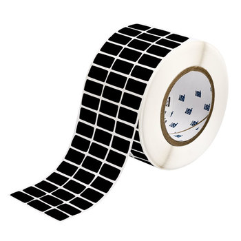 Brady THT-5-8591-10-BK Rollo de etiquetas troqueladas para impresoras - 1 pulg. x 0.5 pulg. - Poliéster - Negro - B-8591