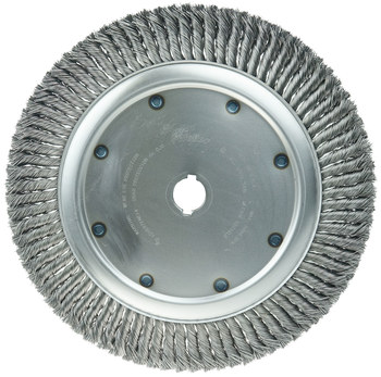 Weiler 09999 Wheel Brush - 15 in Dia - Knotted - Standard Twist Steel Bristle