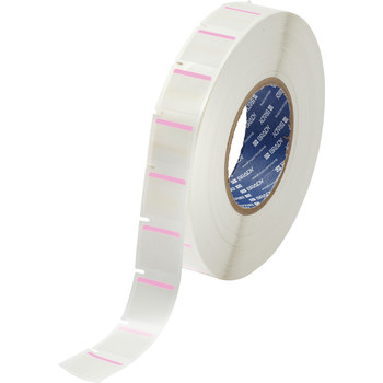 Brady THT-179-494-PK Etiquetas imprimibles de transferencia térmica - 1 pulg. x 1 pulg. - Poliéster - Rosa/blanco - B-494