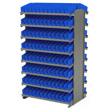 Imagen de Akro-mils APRD110 800 lb Azul Gris Revestido en polvo Acero 16 ga Doble cara Bastidor fijo (Imagen principal del producto)