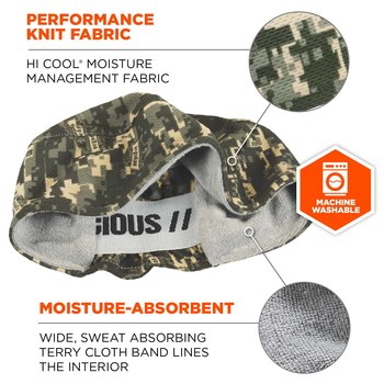 Ergodyne Chill-Its 6630 Verde Hi Cool/Felpa Casquete - 720476-12507