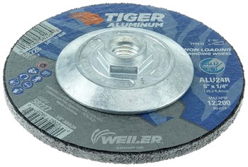 Weiler Tiger Aluminum Disco esmerilador 58228 - 5 pulg. - A/O óxido de aluminio AO - 24 - R