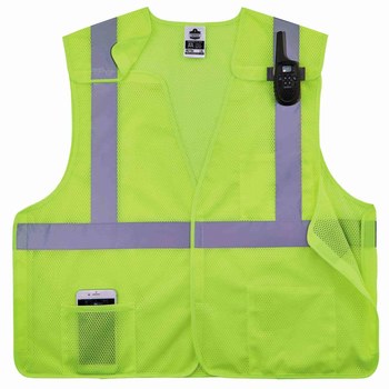 Ergodyne GloWear 8217BA Chaleco de alta visibilidad 21525 - tamaño Grande/XG - Poliéster - Lima - ANSI clase 2 (sin mangas)