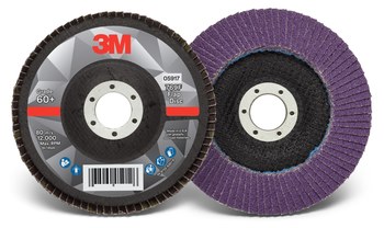 3M 769F Tipo 29 Recubierto Óxido de aluminio cerámico Disco de Aletas - Diámetro 5 pulg. - Agujero Central 7/8 pulg. - 05917