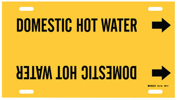 Imágen de Brady Negro sobre amarillo Plástico 4051-F Marcador de tubería con correa (Imagen principal del producto)