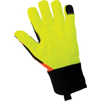 Global Glove Vise Gripster SG9954 Naranja de alta visibilidad Grande Algodón Guantes de trabajo - sg9954 lg