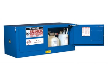 Justrite Sure-Grip EX Gabinete de almacenamiento de material peligroso Piggyback 8613281 - 12 gal - Azul real - 16491