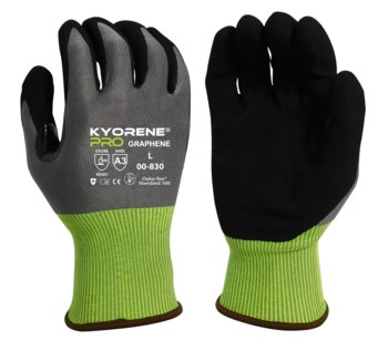 Armor Guys Kyorene 00-830 Negro/Gris/Verde Extrapequeño Grafeno Guantes resistentes a cortes - armor guys 00-830-xs