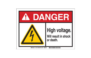 Imágen de Brady B-869 Plástico encapsulado Rectángulo Blanco Inglés Cartel de seguridad eléctrica 145734 (Imagen principal del producto)