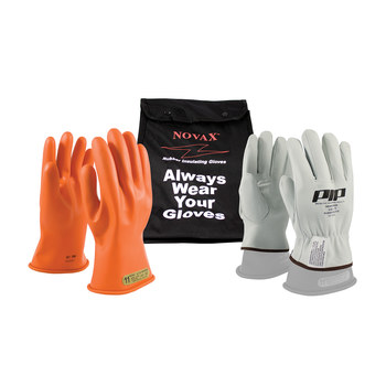 Imágen de PIP Novax 147-SK Naranja 9 Cuero/Caucho Piel de cabra Cuero/Caucho Kit de guante eléctrico (Imagen principal del producto)
