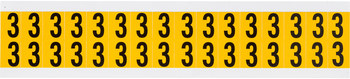 Imágen de Brady Serie 15 Negro sobre amarillo Interior/exterior Vinilo Serie 15 Número 1520-3 Etiqueta de número (Imagen principal del producto)