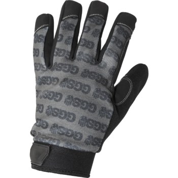 Global Glove Negro, Gris Mediano Spandex Guantes de mecánico - Pulgar reforzado - 810033-29628