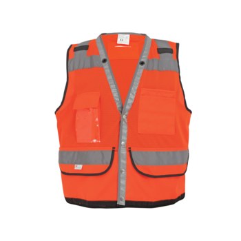 Global Glove FrogWear GLO-058 Chaleco de alta visibilidad GLO-058-L - tamaño Grande - Poliéster - Naranja de alta visibilidad - ANSI clase 2 - 02557