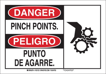 Imágen de Brady B-555 Aluminio Rectángulo Blanco Inglés/Español Cartel de seguridad del equipo 125124 (Imagen principal del producto)