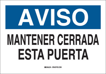 Imágen de Brady B-401 Poliestireno Rectángulo Blanco Español Letrero de puerta 38837 (Imagen principal del producto)