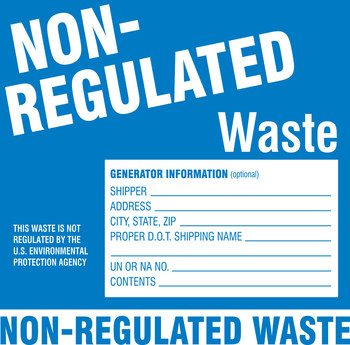 Imágen de Brady Blanco sobre azul Cuadrado Vinilo 121158 Etiqueta de residuos (Imagen principal del producto)