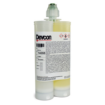 Devcon 2 Ton Transparente Adhesivo epoxi - Base y acelerador (B/A) - 400 ml Cartucho - 14355