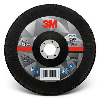 3M 769F Tipo 29 Recubierto Óxido de aluminio cerámico Disco de Aletas - Diámetro 7 pulg. - Agujero Central 7/8 pulg. - 05927