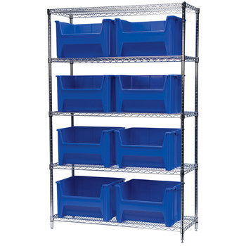 Imagen de Akro-mils AWS184813017 Stak-N-Store 2000 lb Ajustable Azul Cromo Acero Abierto Ajustable Sistema de estantería fijo (Imagen principal del producto)