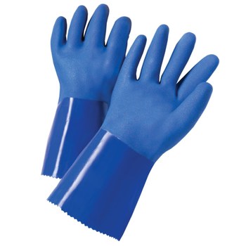Imágen de West Chester J1327 Azul Grande PVC Apoyado Guantes resistentes a productos químicos (Imagen principal del producto)