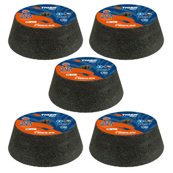 Muelas de vaso portátiles 68362 - 6 pulg. - Zirconia Alumina - 14 - R