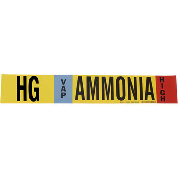 Imágen de Brady Negro/Azul/Rojo/Blanco sobre amarillo Poliéster 57964 Marcador de tubería de envoltura (Imagen principal del producto)