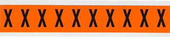 Imágen de Brady Negro sobre naranja Interior/exterior Vinilo Carta 6560-X Etiqueta en forma de letra (Imagen principal del producto)
