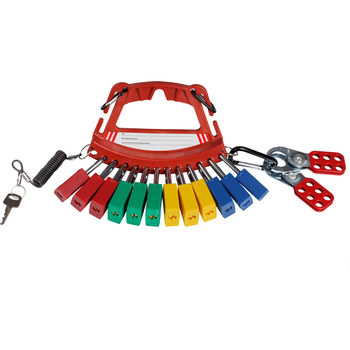 Brady 148869 Azul, verde, rojo, amarillo Cerradura de seguridad y portador de la etiqueta - LOTO-88