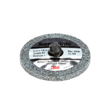 3M Scotch-Brite Roloc Unificado Grano Cerámico de Precisión Mediano Rueda de desbaste - Mediano grado - Accesorio Quick Change - Diámetro 3 pulg. - Grosor 1/8 pulg. - TR de cambio rápido - 77159