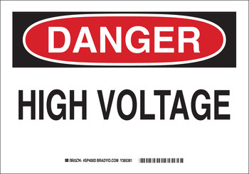 Imágen de Brady Prinzing B-401 Poliesterino de alto impacto Rectángulo Blanco Inglés Cartel de seguridad eléctrica SP400D (Imagen principal del producto)