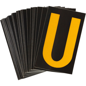 Imágen de Brady Bradylite Amarillo sobre negro Reflectante Exterior Carta 5905-U Etiqueta en forma de letra (Imagen principal del producto)