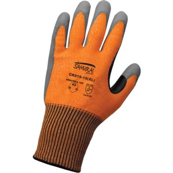 Global Glove Samurai CR919 Naranja/Gris Grande HDPE Guantes resistentes a cortes - cr919 lg