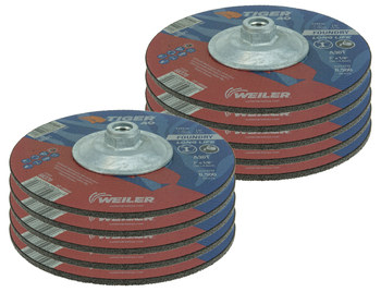 Weiler Tiger AO Rueda de desbaste con centro hundido 68371 - 7 pulg. - Óxido de aluminio - 30 - T