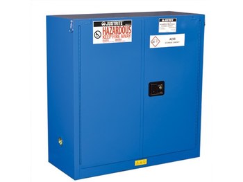 Justrite Sure-Grip EX Gabinete de almacenamiento de material peligroso 8630281 - 30 gal - Azul real - 16500