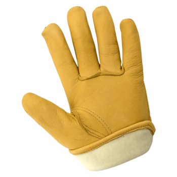 Global Glove 3200DTH Dorado Grande Cuero Grano Gamuza Cuero Guante para conductor - Pulgar montado - 816679-01547