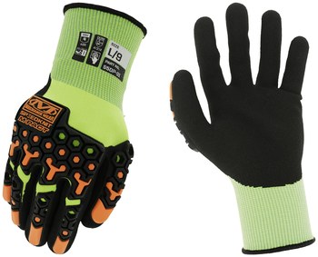 Mechanix Wear SpeedKnit M-Pact Hi-Viz S5DP91 Amarillo fluorescente Grande Guantes de trabajo - 781513-65806
