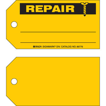 Imágen de Brady Negro sobre amarillo Ojal de metal, Escribible Cartulina 86776 Etiqueta de mantenimiento (Imagen principal del producto)