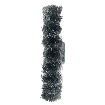 Weiler 13106 Wheel Brush - 4 in Dia - Knotted - Standard Twist Steel Bristle