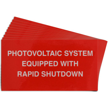 Imágen de Brady Blanco sobre rojo Rectángulo Reflectante Acrílico 149873 Etiqueta de sistema de paneles solares (Imagen principal del producto)