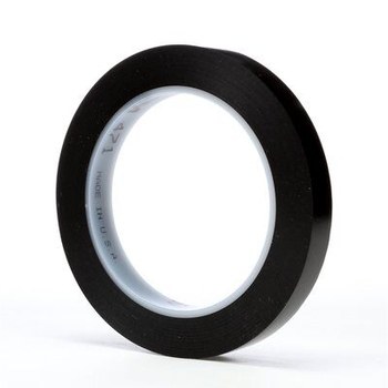 3M 471 Negro Cinta de marcado - 1/2 pulg. Anchura x 36 yd Longitud - 5.2 mil Espesor - Un solo lado Adhesiva - 03113