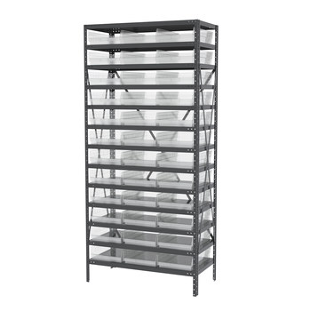Imagen de Akro-mils AS1879178SC 6500 lb Ajustable Transparente Gris Revestido en polvo Acero 22 ga Abierto Ajustable Sistema de estantería fijo (Imagen principal del producto)