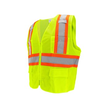 Global Glove FrogWear HV Chaleco de topógrafo de alta visibilidad GLO-0035 - tamaño 6XL - Malla Poliéster - Amarillo/verde y naranja de alta visibilidad - ANSI clase 2, tipo R - glo-0035 6xl