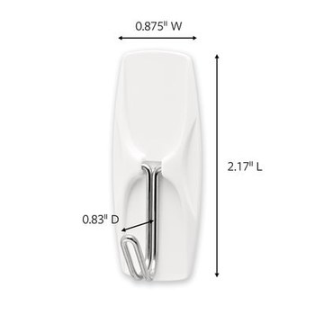 3M Command 17065-7ES Blanco Ganchos de Alambre - 7/8 pulg. Anchura x 2.17 pulg. Longitud - 40950