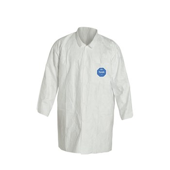 Dupont TY212S WH Blanco 3XL Tyvek 400 Bata de laboratorio reutilizable para trabajo y uso general - 2 Bolsillos - TY212S 3XL