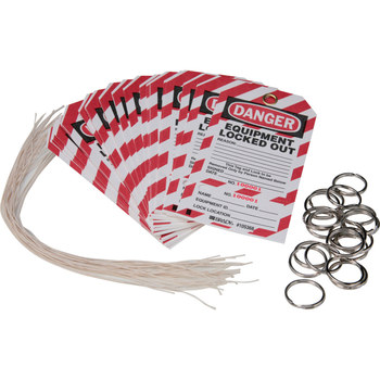 Imágen de Brady Negro/Rojo sobre blanco Sujetador de llave desmontable Cartulina WKT2 Etiqueta de bloqueo/etiquetado (Imagen principal del producto)